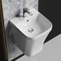 Раковина моноблок Ceramicanova Dion CN6067, 36 см, сантехфарфор, цвет белый