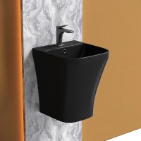 Раковина моноблок Ceramicanova Dion CN6067MB, 36 см, сантехфарфор, цвет черный матовый