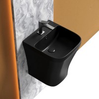 Раковина моноблок Ceramicanova Dion CN6067MB, 36 см, сантехфарфор, цвет черный матовый