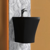Раковина моноблок Ceramicanova Dion CN6067MB, 36 см, сантехфарфор, цвет черный матовый