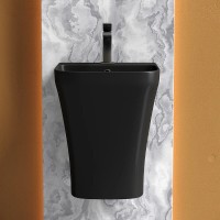 Раковина моноблок Ceramicanova Dion CN6067MB, 36 см, сантехфарфор, цвет черный матовый