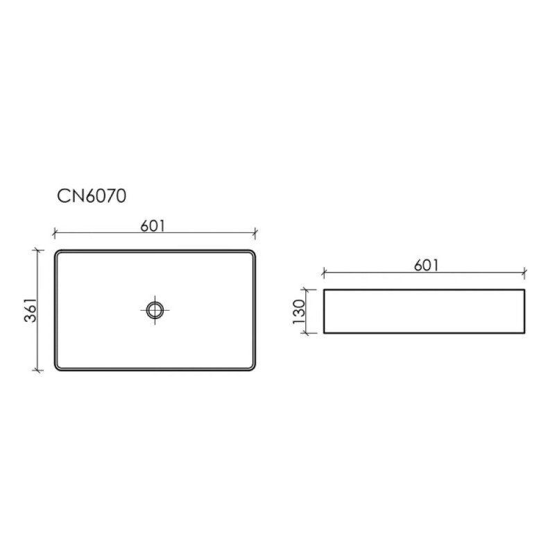 Раковина Ceramicanova Element CN6070MB, 60.1 см, сантехфарфор, цвет черный матовый
