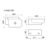 Раковина Ceramicanova Element CN6074L/CN6074R, 40.3 см, левая/правая, сантехфарфор, цвет белый