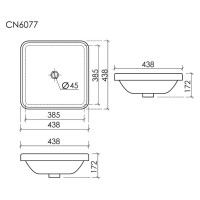 Раковина Ceramicanova Element CN6077, 43.8 см, накладная, сантехфарфор, белый