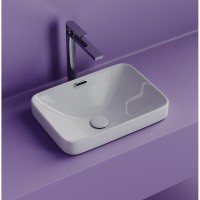 Раковина Ceramicanova Element CN6078, 46 см, накладная, сантехфарфор, белый