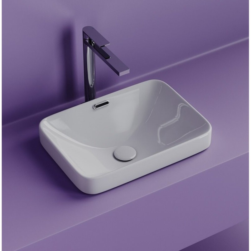 Раковина Ceramicanova Element CN6078, 46 см, накладная, сантехфарфор, белый