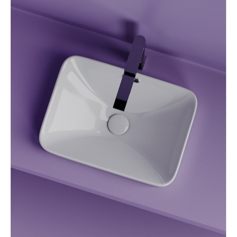 Раковина Ceramicanova Element CN6078, 46 см, накладная, сантехфарфор, белый