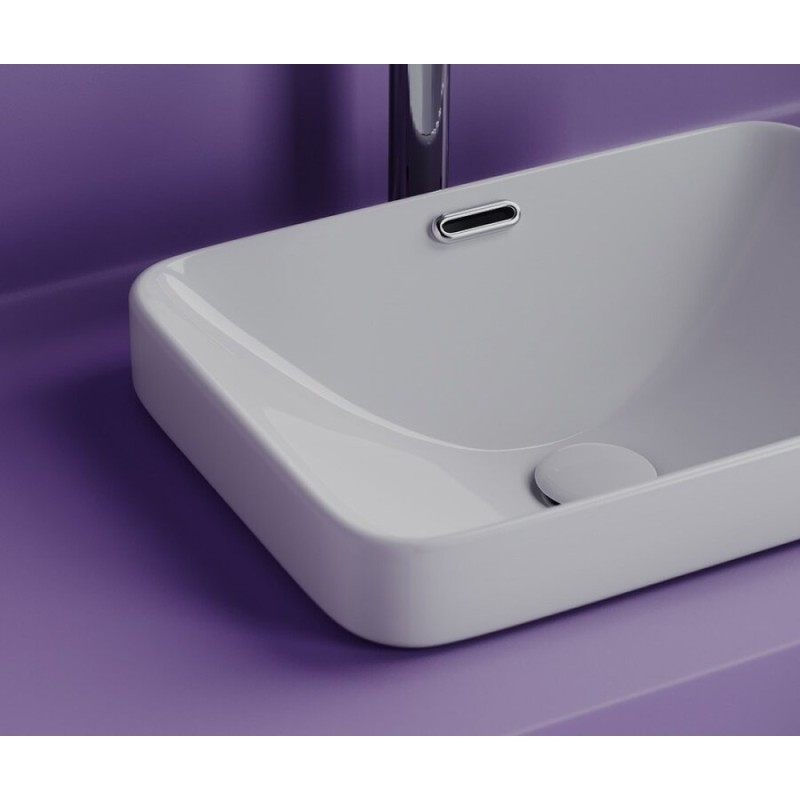 Раковина Ceramicanova Element CN6078, 46 см, накладная, сантехфарфор, белый