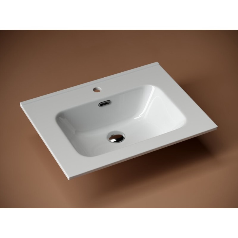 Раковина Ceramicanova Element CN7001 61 x 46.5 x 12.5 см, прямоугольная, с переливом, сантехфарфор