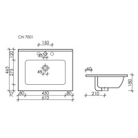 Раковина Ceramicanova Element CN7001MB 61 x 46.5 x 12.5 см, прямоугольная, с переливом, черный матовый, сантехфарфор