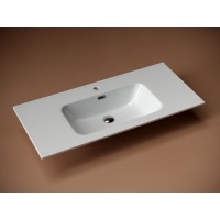 Раковина Ceramicanova Element CN7003 101 x 46.5 x 18 см, встраиваемая, прямоугольная, с переливом, сантехфарфор