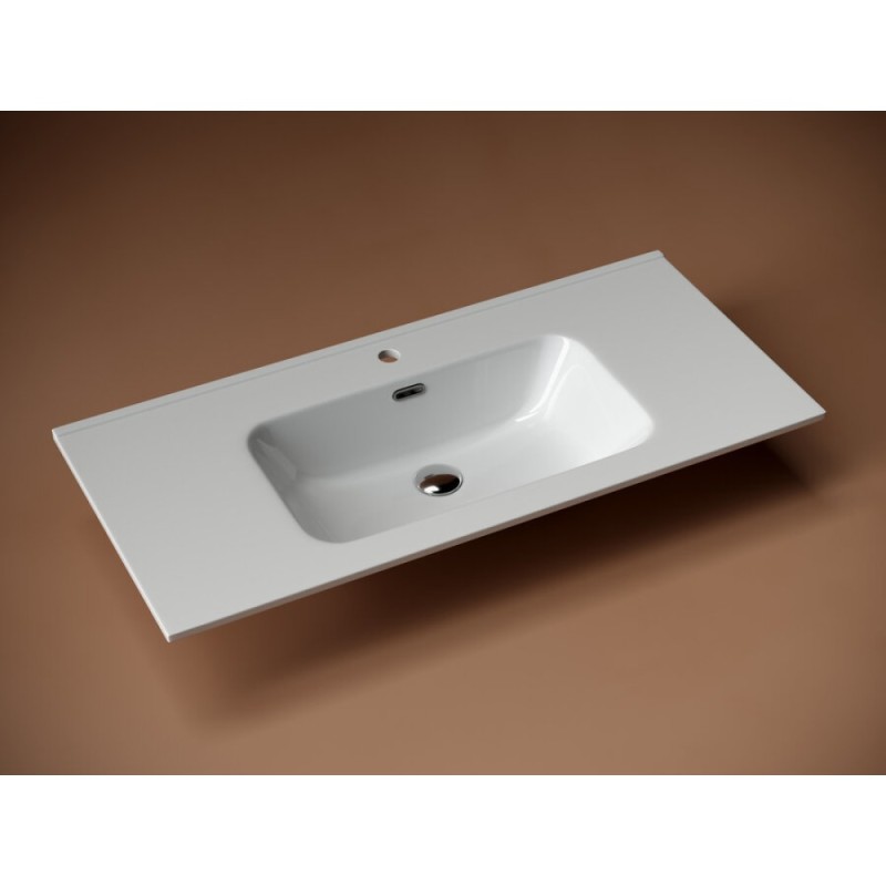 Раковина Ceramicanova Element CN7003 101 x 46.5 x 18 см, встраиваемая, прямоугольная, с переливом, сантехфарфор