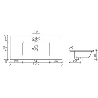 Раковина Ceramicanova Element CN7003 101 x 46.5 x 18 см, встраиваемая, прямоугольная, с переливом, сантехфарфор
