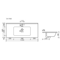 Раковина Ceramicanova Element CN7003MB 101 x 46.5 x 12.5 см, встраиваемая, прямоугольная, с переливом, черный матовый, сантехфарфор