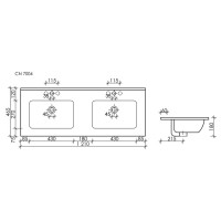 Раковина Ceramicanova Element CN7004MB 121 x 46.5 x 12.5 см, накладная, прямоугольная, с переливом, черный матовый, сантехфарфор