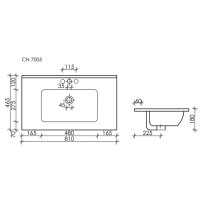 Раковина Ceramicanova Element, 80 x 46 см, черный матовый, CN7005MB, сантехфарфор