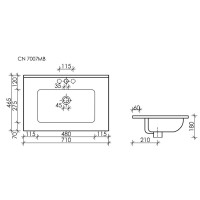 Раковина Ceramicanova Element, 70 x 46 см, черный матовый, CN7007MB, сантехфарфор