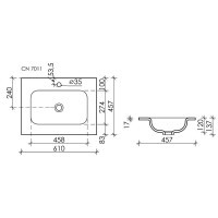 Раковина Ceramicanova Grace CN7011MB, 61 см, сантехфарфор, черный матовый