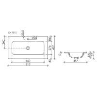 Раковина Ceramicanova Grace CN7012 встраиваемая, 81 х 45.7 см, белый, сантехфарфор