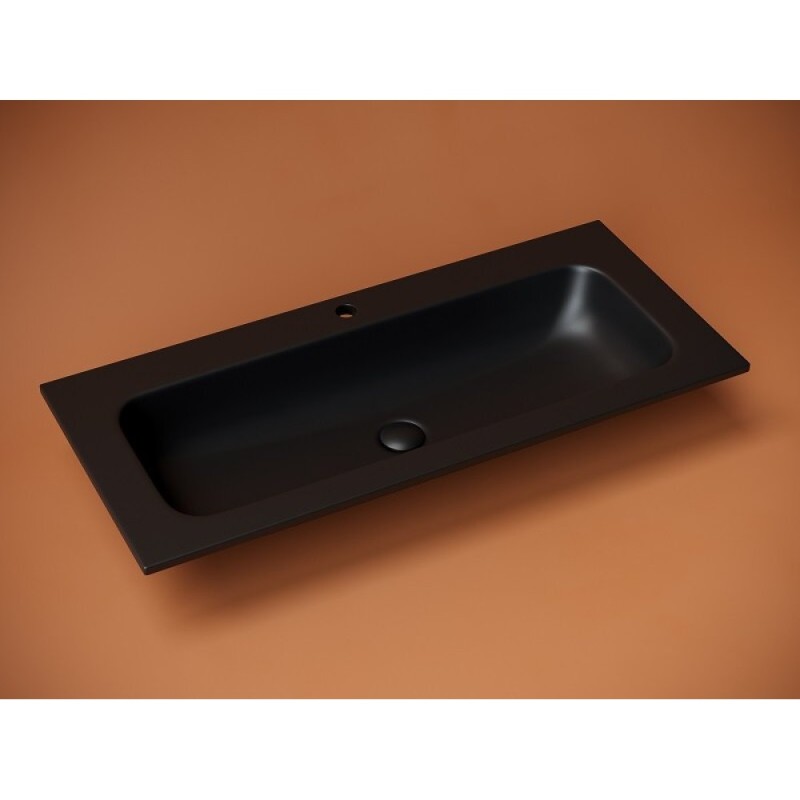 Раковина Ceramicanova Grace CN7013MB, 101 см, сантехфарфор, черная матовая
