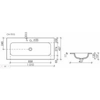 Раковина Ceramicanova Grace CN7013MC, 101 см, сантехфарфор, капучино матовый