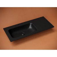 Раковина Ceramicanova Grace CN7014MB, 101 см, сантехфарфор, чаша слева, черная матовая
