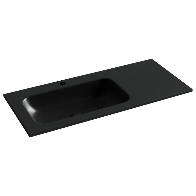 Раковина Ceramicanova Grace CN7015MB, 101 см, сантехфарфор, чаша справа, черная матовая