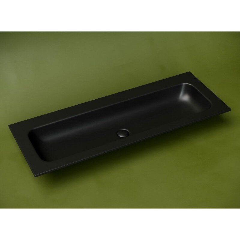 Раковина Ceramicanova Grace CN7016MBwx, 121 см, сантехфарфор, черная матовая
