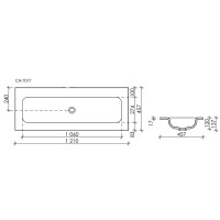 Раковина Ceramicanova Grace CN7016wx, 121 см, сантехфарфор, белая
