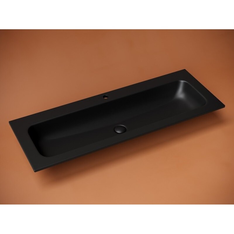 Раковина Ceramicanova Grace CN7017MB, 121 см, сантехфарфор, черная матовая