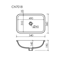 Раковина Ceramicanova Element CN7018, 54 см, сантехфарфор, белый