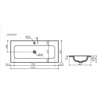 Раковина Ceramicanova Grace CN7019, 91 см, сантехфарфор, белый