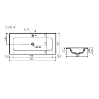 Раковина Ceramicanova Grace CN7019MB, 91 см, сантехфарфор, черный матовый