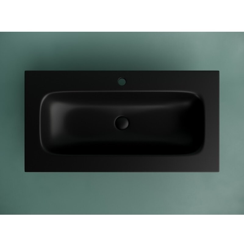 Раковина Ceramicanova Grace CN7019MB, 91 см, сантехфарфор, черный матовый