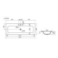 Раковина Ceramicanova Grace CN7024, 120 см, сантехфарфор, белый