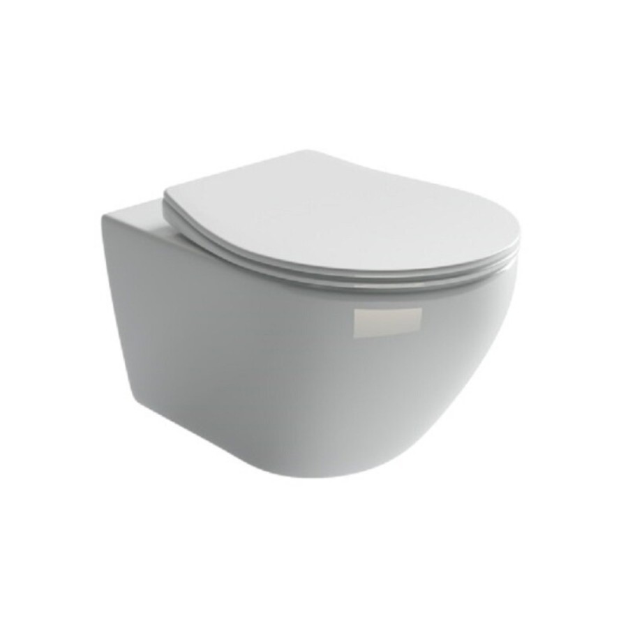 Подвесной унитаз Ceramicanova Pearl CN8001, безободковый, крышка микролифт, белый