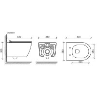 Подвесной унитаз Ceramicanova Pearl CN8001, безободковый, крышка микролифт, белый