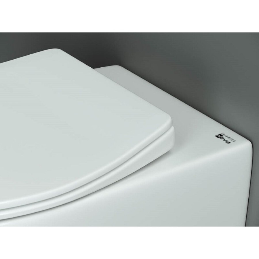 Подвесной унитаз Ceramicanova Pearl CN8001, безободковый, крышка микролифт, белый