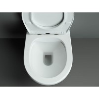 Подвесной унитаз Ceramicanova Pearl CN8001, безободковый, крышка микролифт, белый