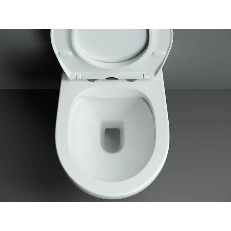 Подвесной унитаз Ceramicanova Pearl CN8001, безободковый, крышка микролифт, белый