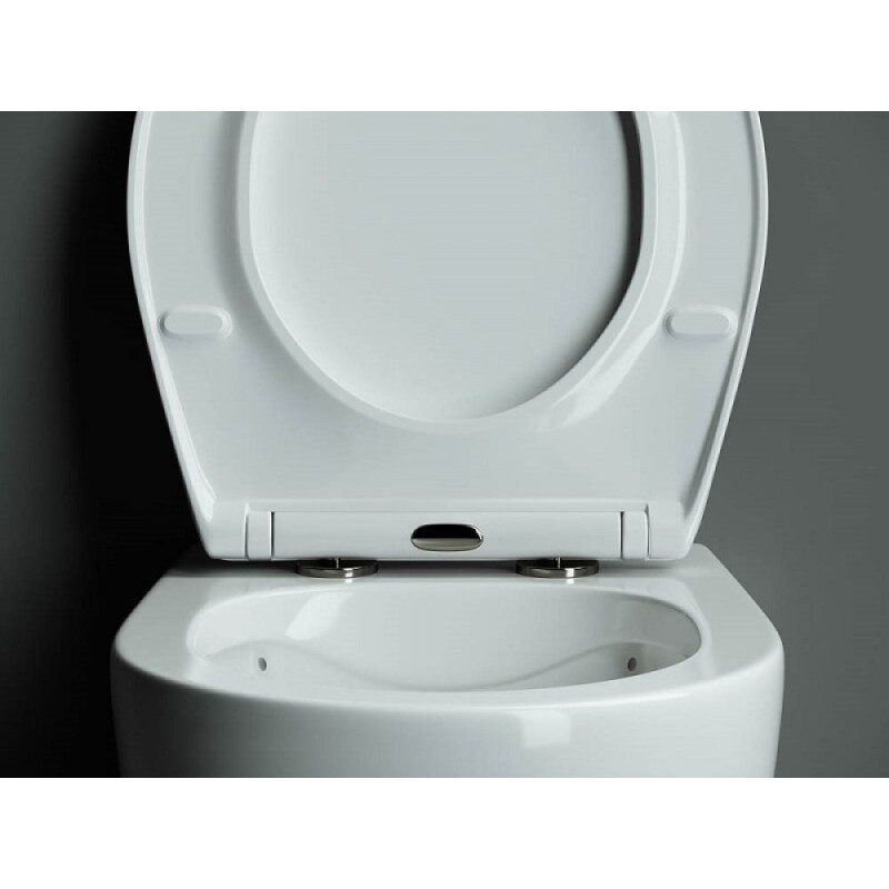 Подвесной унитаз Ceramicanova Pearl CN8001, безободковый, крышка микролифт, белый