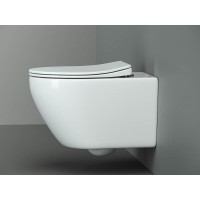 Подвесной унитаз Ceramicanova Pearl CN8001, безободковый, крышка микролифт, белый