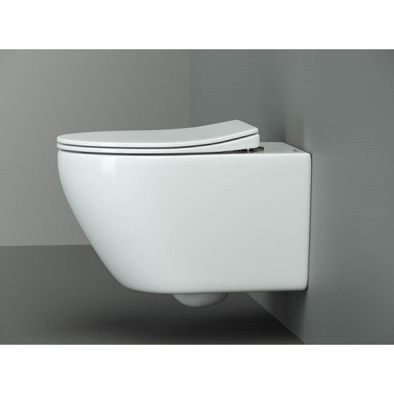 Подвесной унитаз Ceramicanova Pearl CN8001, безободковый, крышка микролифт, белый