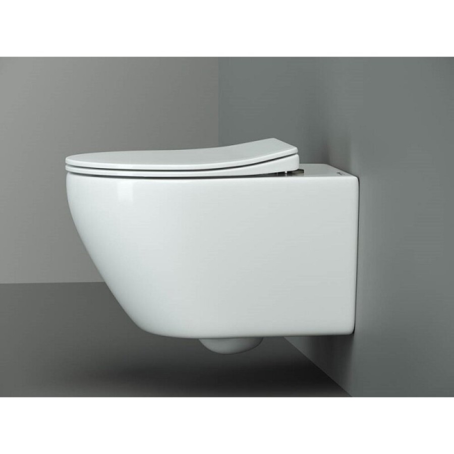 Подвесной унитаз Ceramicanova Pearl CN8001, безободковый, крышка микролифт, белый
