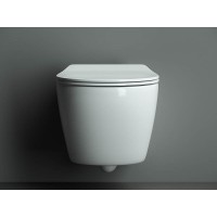 Подвесной унитаз Ceramicanova Pearl CN8001, безободковый, крышка микролифт, белый