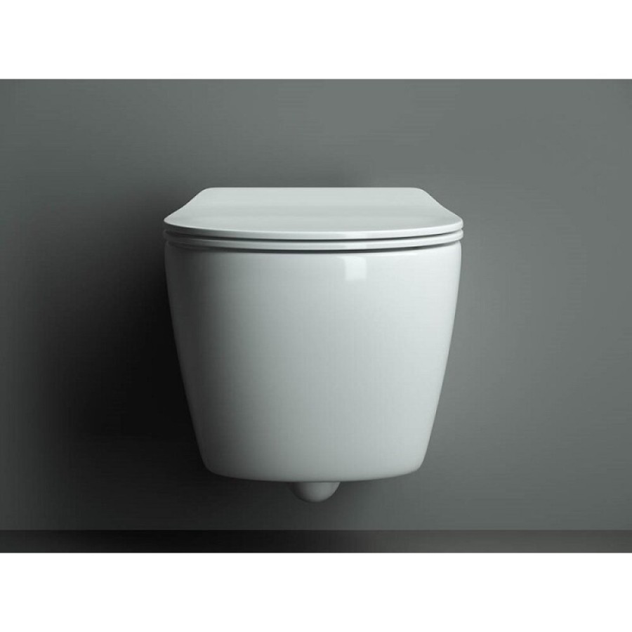 Подвесной унитаз Ceramicanova Pearl CN8001, безободковый, крышка микролифт, белый