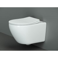 Подвесной унитаз Ceramicanova Pearl CN8001, безободковый, крышка микролифт, белый