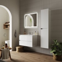 Тумба под раковину Sancos Cento CN80W 80, подвесная, белый глянец