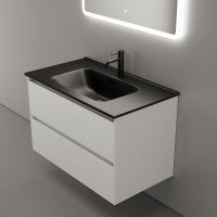 Тумба под раковину Sancos Cento CN80W 80, подвесная, белый глянец