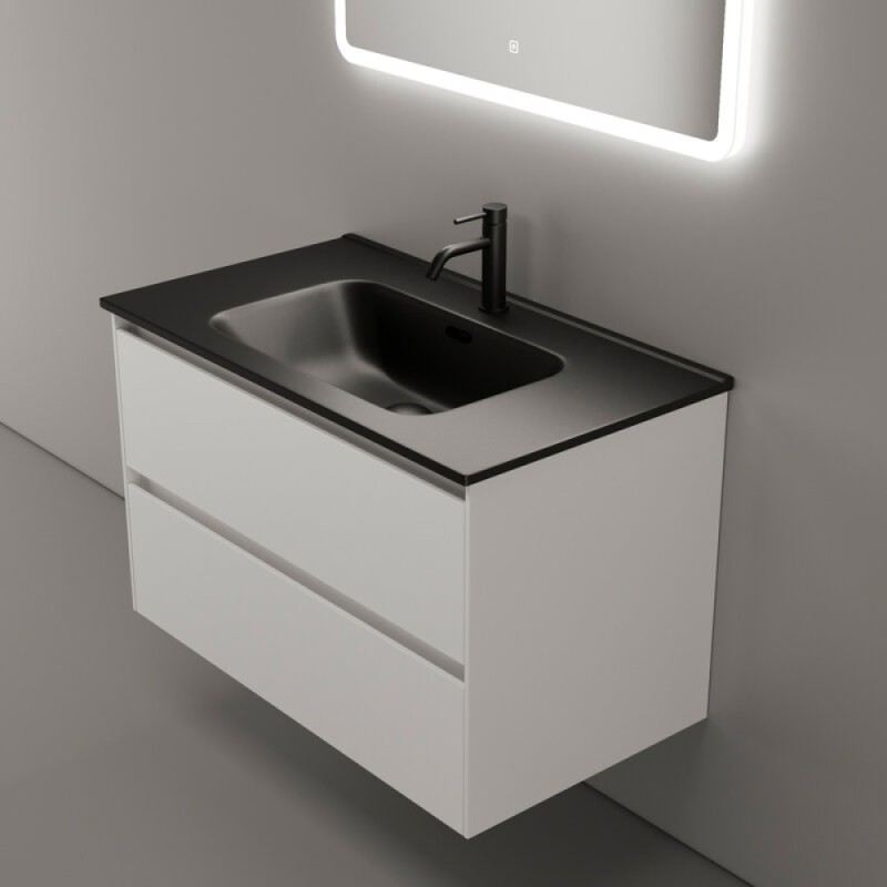 Тумба под раковину Sancos Cento CN80W 80, подвесная, белый глянец